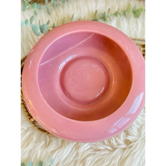 Vintage Cookson Pottery CP USA Blush Pink Rose Mauve Shallow Planter Bowl - Picture 2 of 8